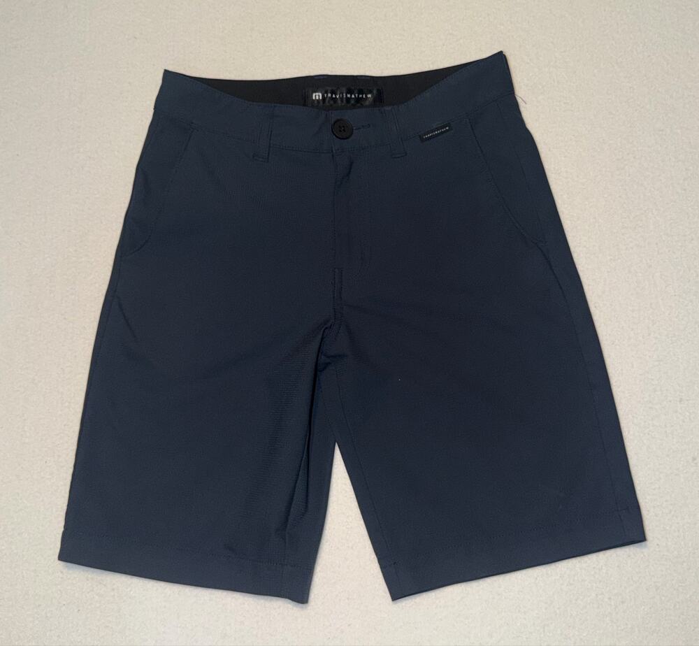 Travis Matthew kids blue golf shorts